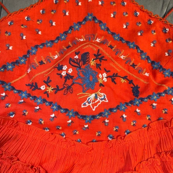 Free People Orange Embroidered Camisole - Picture 2 of 4